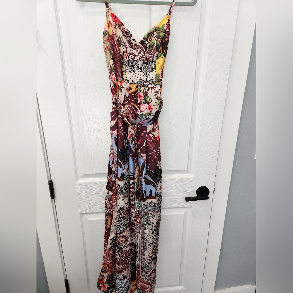 xs wide leg pant suit multi colored
